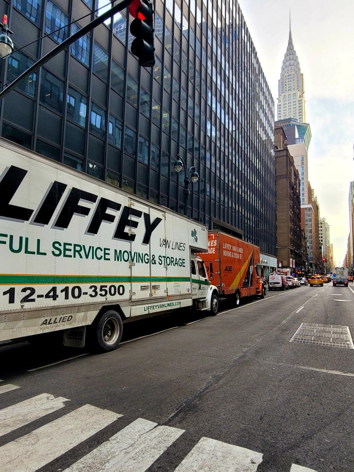 Liffey Van Lines truck serving New York City neighborhoods